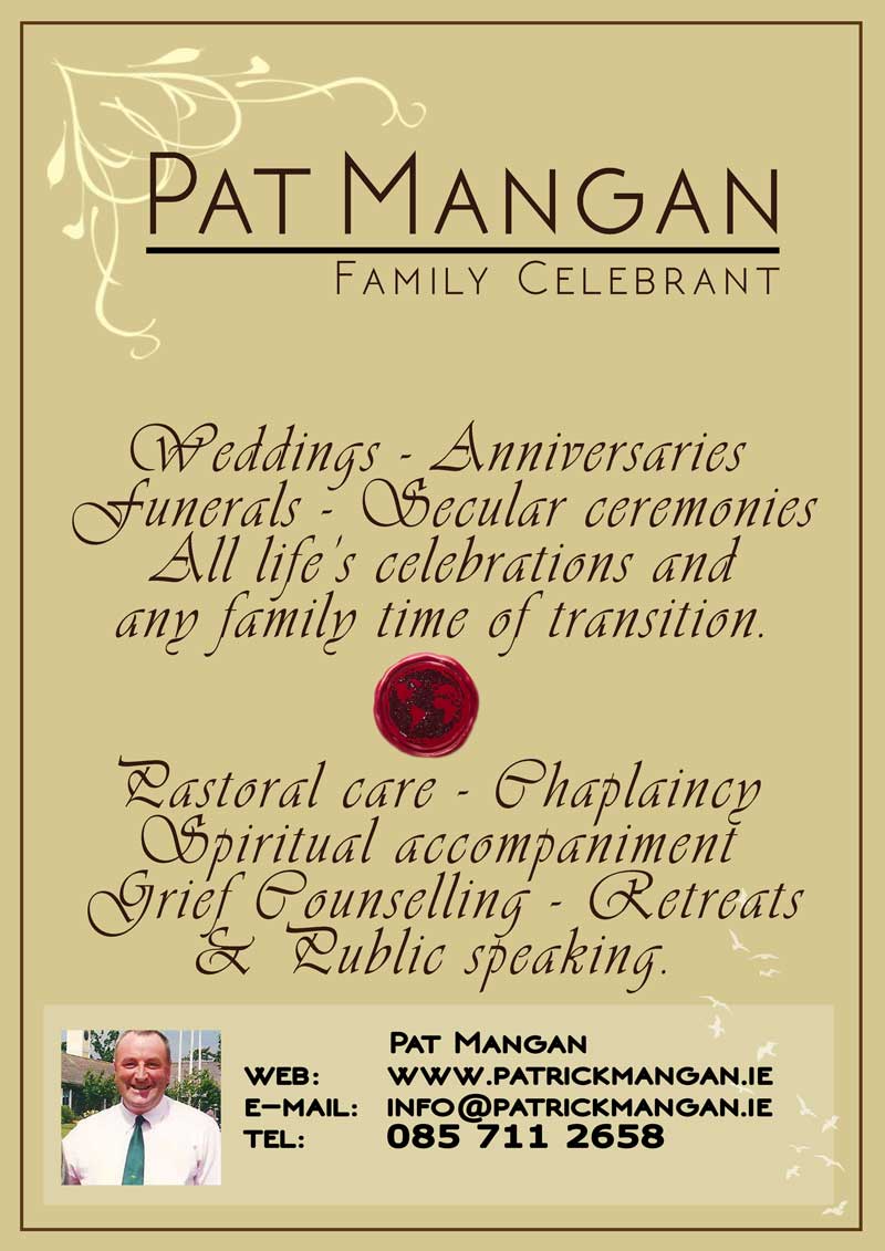 Patrick Mangan Secular and Sacred Celebrant in Galway